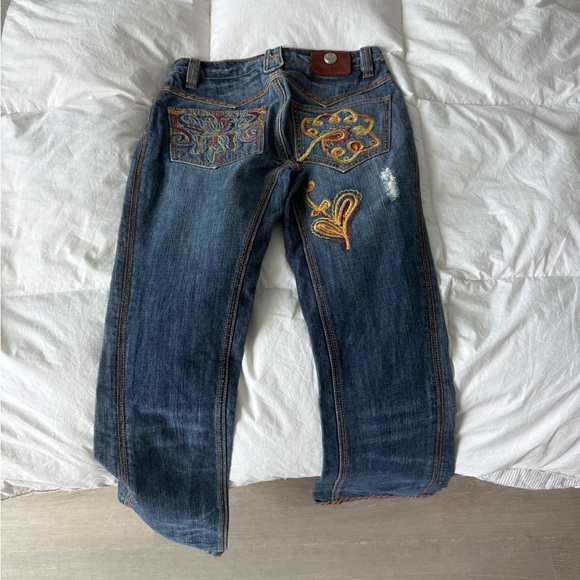 Antik Denim Dark Blue Jeans with Bold Orange Accents 1960, 1970 style - Picture 6 of 9